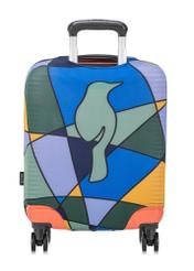 Colorful cover for small suitcase AW-013-0003-15-S(W25), view of the product on the suitcase on a white background.