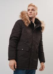 Men's black jacket with hood KURMT-0317-99(Z23)-02