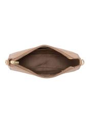 Beige imitation leather hobo handbag TOREC-0877-81(W24)-05