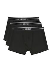 Three-pack of black men's boxer shorts ZESMB-0012-99(W26), front view of the product in the set on a white background.