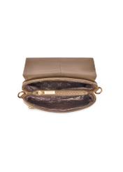 Dark beige leather women's handbag TORES-0911F-1K(W26) - product view from above, on a white background.