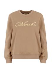 Beige women's sweatshirt with logo BLZDT-0084-24(Z23)-04