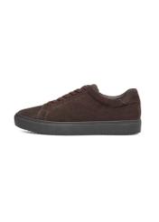 Dark brown leather sports shoes BUTYM-0503A-1I(W26), side product view on white background.