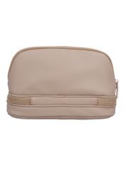 Beige women's cosmetic bag TOREC-1348-1B(Z26), back view of the product on a white background.
