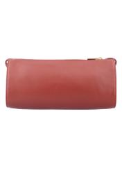 Red leather shoulder bag TORES-1433-3D(Z26) - product view from the back, on a white background.