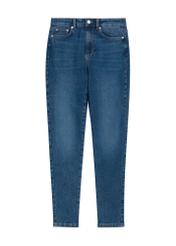 Blue women's denim pants JEADT-0010A-7B(Z26) - front product view, on white background.
