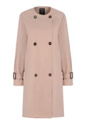 Ladies' double-breasted pink coat KURDT-0427-34(W23)-05