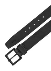 Black leather men's belt PASMS-0261-99(Z24)-03