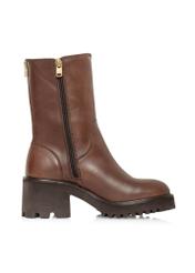 Brown insulated leather women's ankle boots BUTYD-1133-89(Z24)-03