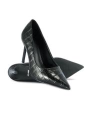 Women's leather croco high heels BUTYD-1211-99(Z25), product view from the top and bottom on a white background.