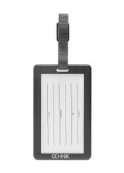 Luggage tag AW-012-0009-7P(W26), product back view on white background.