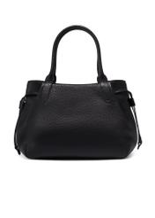 Women's leather handbag in black color TORES-1361-9I(Z26), product view from the back on a white background.
