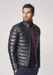 Men's quilted leather down jacket KURMS-0249-5480(Z24)-02