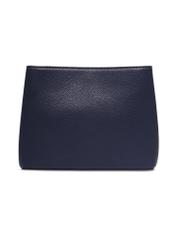Dark navy blue women's handbag made of imitation leather TOREC-1261-7E(Z26), product view from the back on a white background.