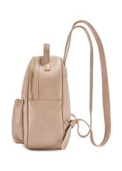 Beige women's medium backpack TOREC-0920-1D(W26), product view from the side on a white background.