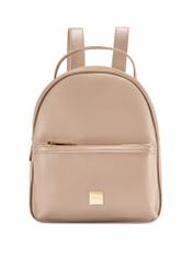 Beige women's medium backpack TOREC-0920-1D(W26), product view from the front on a white background.