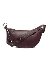 Burgundy semi-circular women's handbag TORES-1350-4D(Z26). Front view on white background.