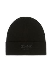 Men's black winter cap with logo OCHNIK CZAMT-0064A-99(Z24)-02