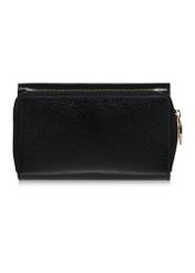 Black large women's leather wallet PORES-0930A-99(Z25) - product view from the back on a white background.