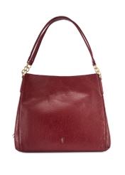 Dark red leather women's shopper bag TORES-0636D-4C(W26) - front product view, on white background.