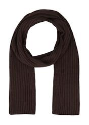 Brown men's winter scarf SZAMT-0016-1I(Z26), front product view on white background.