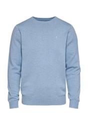 Blue men's sweater with a logo SWEMT-0114-63(Z24)-01