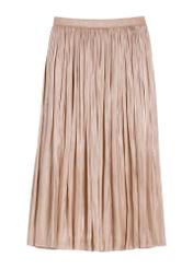 Women's shiny midi skirt SPCDT-0130-1B(W26), front product view on white background.