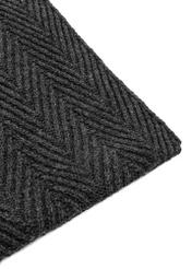 Men's scarf in graphite color SZAMT-0066-99(Z25) - close-up of the product on a white background.
