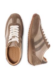 Light brown leather sports shoes BUTYM-0527-1K(W26), product view from above on white background.