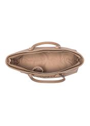 Beige women's handbag with pocket TOREC-0753-81(W23)-05