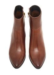 Women's leather ankle boots in cognac color BUTYD-1186-1F(Z26)