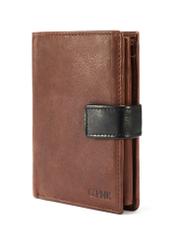 Brown men's leather wallet PORMS-0613A-79(W25) - diagonal view on white background.