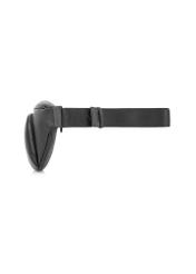 Men's black leather waist bag TORMS-0280R-9I(W26) - side view of the product, on a white background.