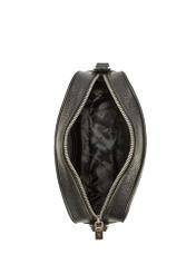 Black leather women's handbag TORES-1103A-99(Z25), view of the inside of the product on a white background.