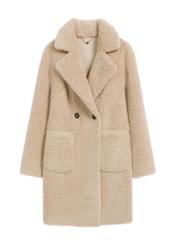 Beige women's fur coat FUTDP-0018-1B(Z26)