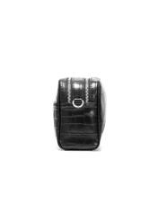 Black compact women's handbag TOREC-1069-99(Z25), side product view on white background.
