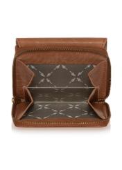 Brown leather women's wallet with rivets PORES-0853-88(W23)-05