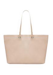 Beige pebbled shopper bag TOREC-1252-1B(Z26), back view of the product on a light background.