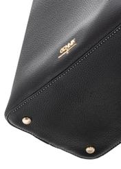 Black women's shoulder bag TOREC-1062-99(Z25), close-up of the product detail on a white background.