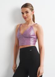 Women's purple leather top TOPDS-0005-1324(W23)-01