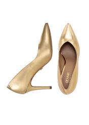 Women's gold leather stilettos BUTYD-0710-28(W24)-05