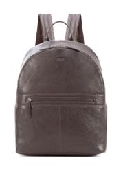 Dark brown leather men's backpack TORMS-0458-89(Z25), front product view on white background.