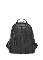 Black small women's backpack TOREC-1256-99(Z26), product view from the back on a white background.