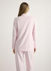 Women's pink blazer ZAKDT-0031A-5A(W26), back view of the product on the model. Half of the silhouette visible.
