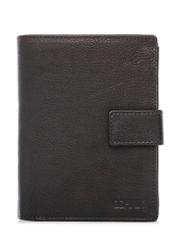 Men's brown leather wallet PORMS-0686-1I(W26), front product view on white background.