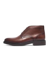 Men's brown leather ankle boots BUTYM-0584-1H(Z26), side view of the product on a white background.