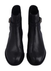 Black leather women's ankle boots BUTYD-1312-99(Z26), front product view on white background.