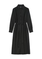 Women's black long sleeve dress SUKDT-0246-99(Z25), front product view on white background.