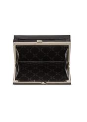 Black large leather women's wallet PORES-0974-99(Z25), product view from above on a white background.