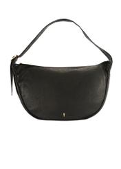 Black leather shoulder bag TORES-1127E-99(Z25), product view from the front on a white background.